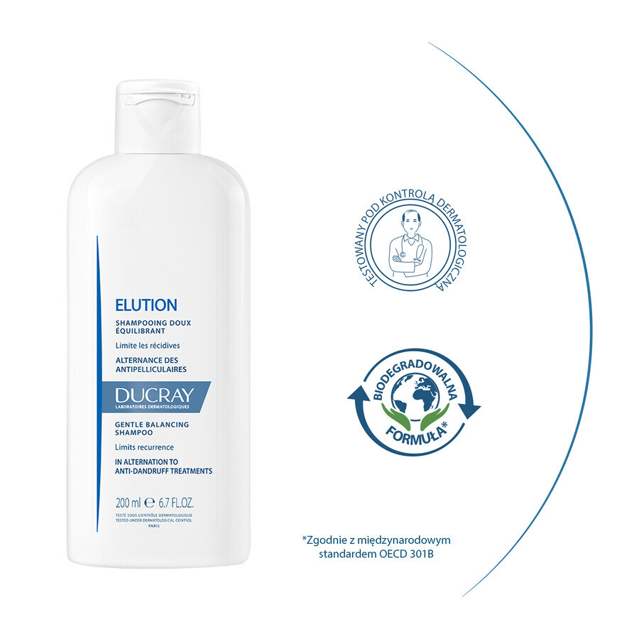 Ducray Elution, zachte shampoo om de hoofdhuid weer in balans te brengen, 400ml