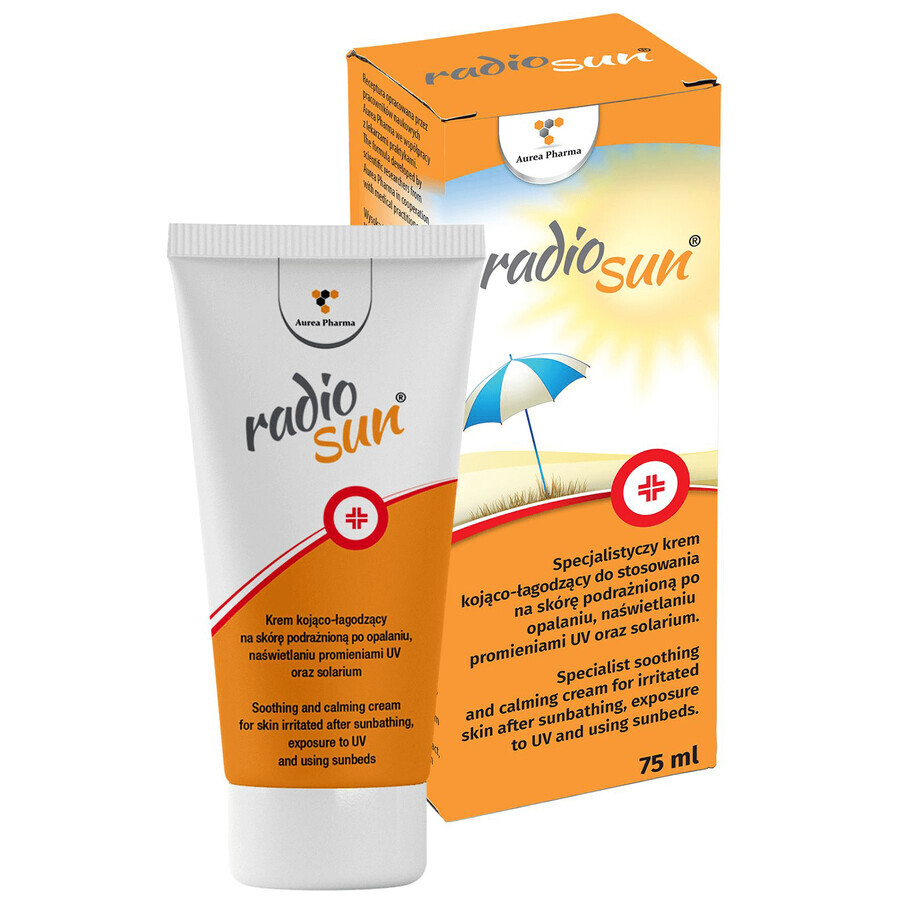 RadioSun, crème apaisante et calmante pour les peaux irritées par les bains de soleil, les rayons UV, le solarium, 75 ml