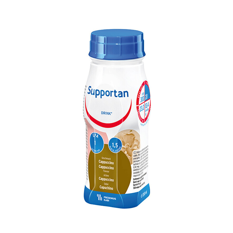 Supportan Drink, voedingspreparaat, cappuccinosmaak, 4 x 200 ml