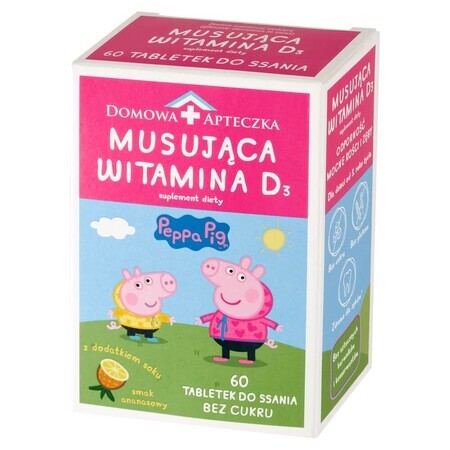 Peppa Pig Vitamin D3 effervescent, from 3 years, pineapple flavor, 60 lozenges