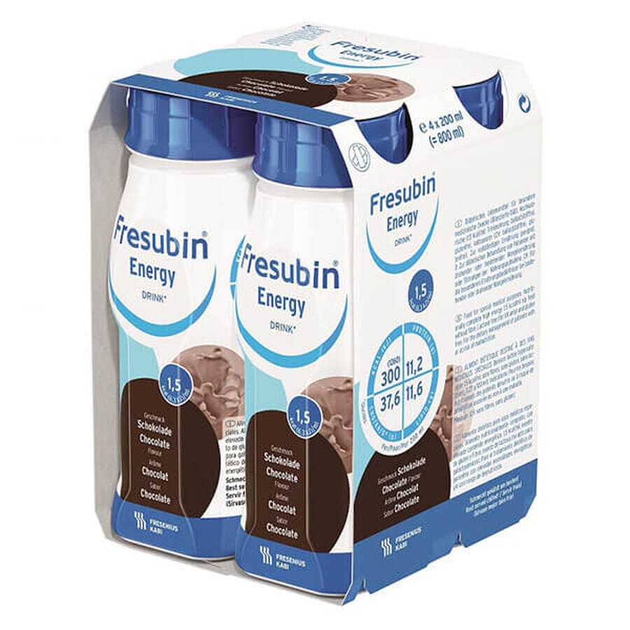 Fresubin Protein Energy Drink with chocolate flavor, 4 x 200 ml, Fresenius Kabi