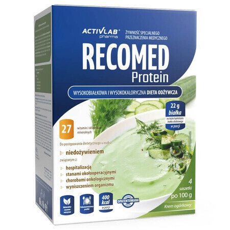 ActivLab Pharma RecoMed Proteïne, voedingspreparaat, komkommercrème, 100 g x 4 sachets