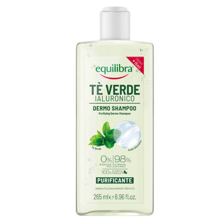 Equilibra Dermo, shampooing nettoyant, thé vert et acide hyaluronique, 265 ml