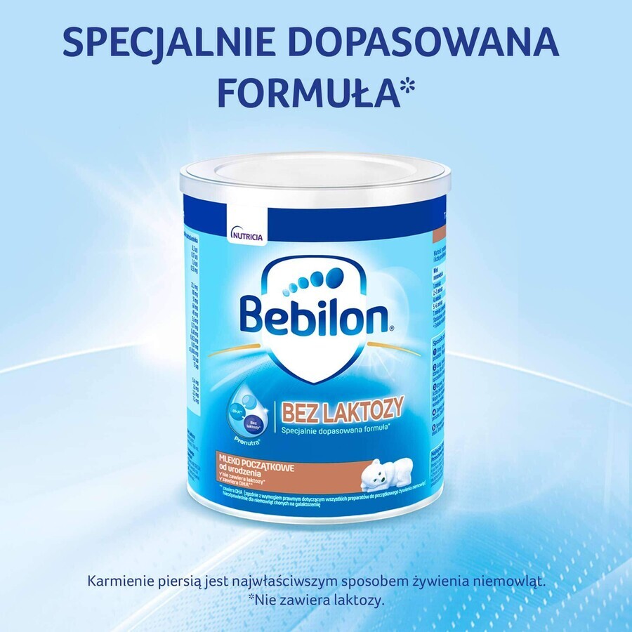 Bebilon Lait infantile sans lactose, dès la naissance, 400 g