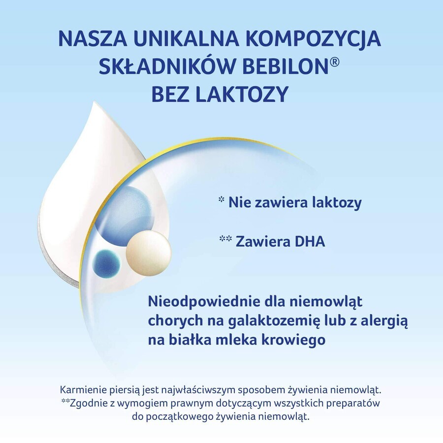 Bebilon Lait infantile sans lactose, dès la naissance, 400 g
