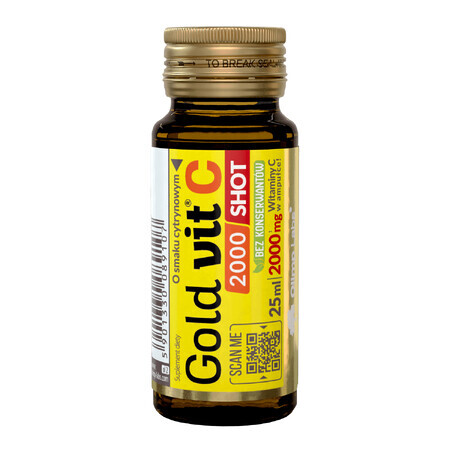 Olimp Gold-Vit C 2000 Shot, arôme citron, 25 ml