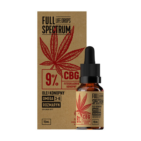 Full Spectrum Life Drops Ulei de cânepă 9% CBG, 15 ml