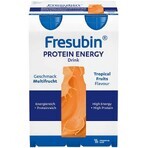 Fresubin Protein Energy Drink, préparation nutritionnelle, goût fruits tropicaux, 4 x 200 ml