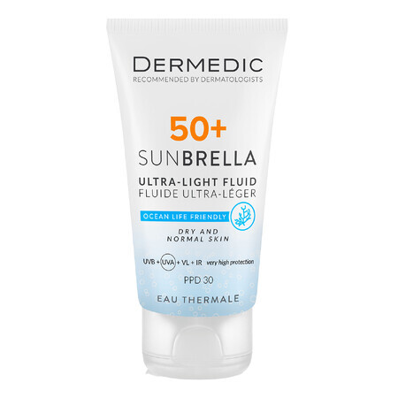 Dermedic Sunbrella, crème protectrice ultralégère pour le visage, peaux sèches et normales, SPF 50+, 40 ml