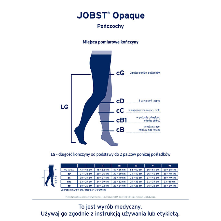 Jobst Opaque Compression Stockings, CCL2, Closed Toe, Size 3, Natural