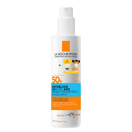 La Roche-Posay Anthelios UVMune 400 Dermo-Pediatrics, spray protettivo invisibile per bambini, SPF 50+, 200 ml