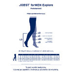 Jobst For Men Explore Knee Compression Socks CCL2 Closed Toe Size 2 Navy Blue