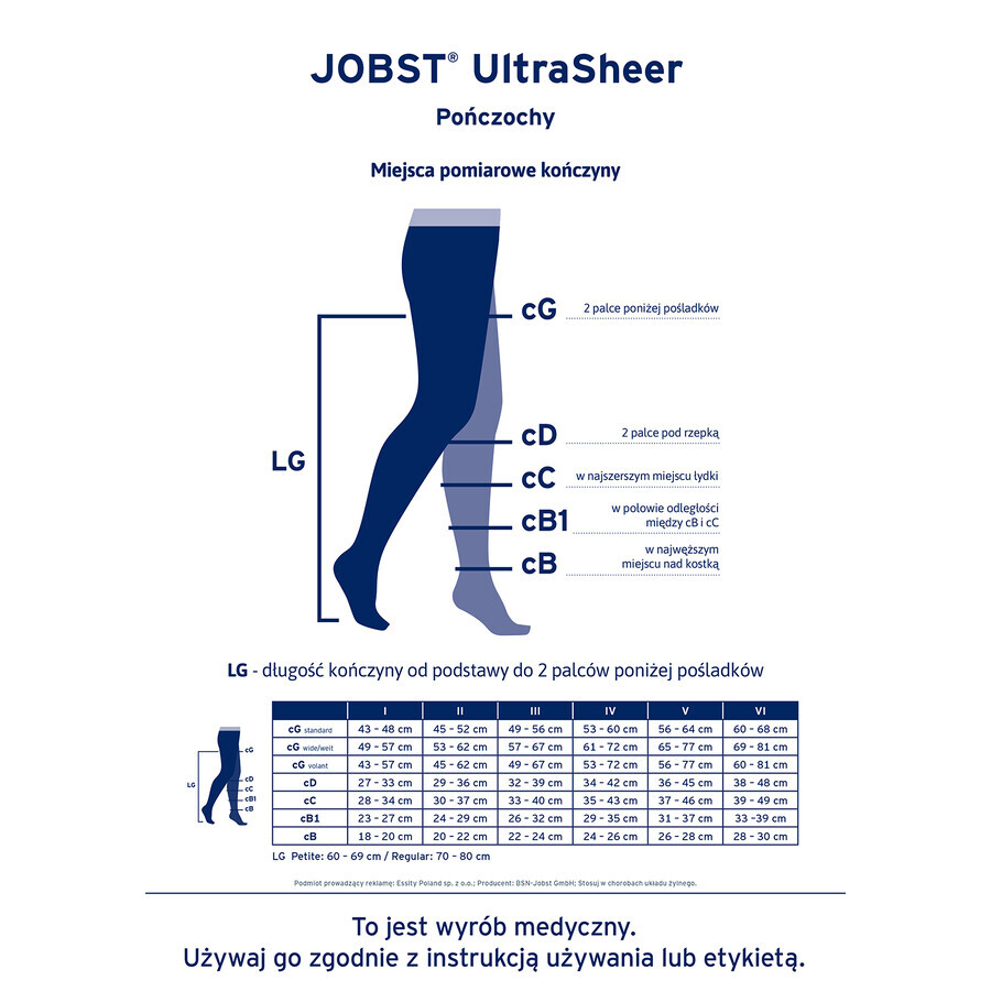 Jobst Opaque, bas de compression, CCL2, bout ouvert, taille 3, caramel