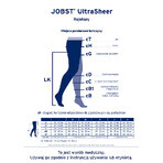 Jobst Ultra Sheer Compression Tights, CCL2, Closed Toe, Size 5, Black