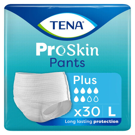 Tena Pants ProSkin, slip absorbant, taille L, 100-135 cm, Plus, 30 pièces