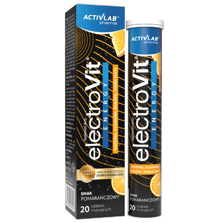 Activlab Pharma Electrovit Energy, goût orange, 20 comprimés effervescents