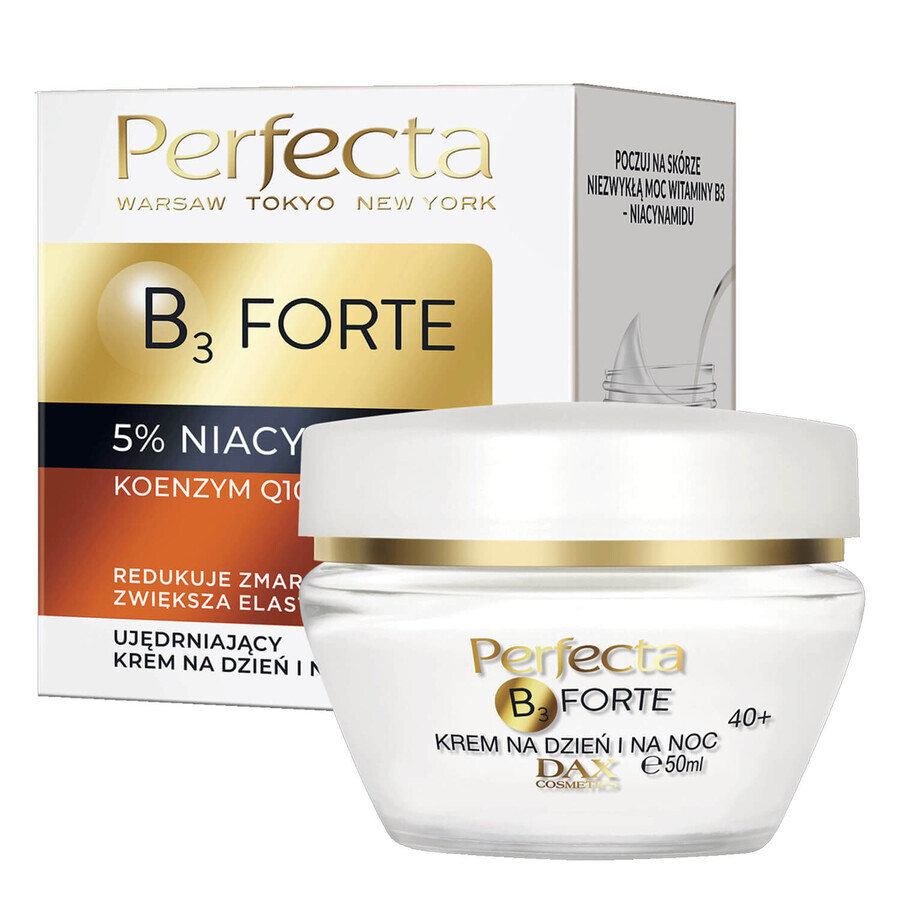 Perfecta B3 Forte 40+, crema facial reafirmante, día y noche, 50 ml