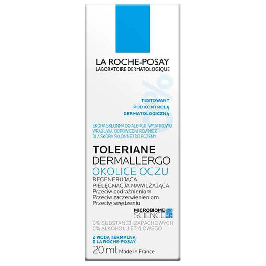 La Roche-Posay Toleriane Dermallergo, eye cream, regenerating moisturizing care, 20 ml