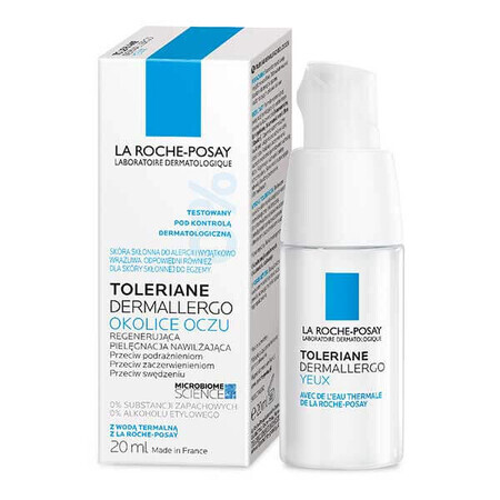 La Roche-Posay Toleriane Dermallergo, eye cream, regenerating moisturizing care, 20 ml