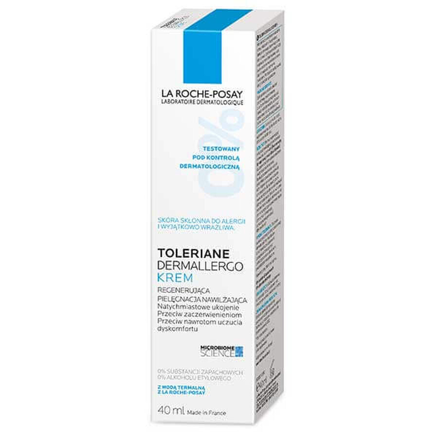 La Roche-Posay Toleriane Dermallergo, crema viso, trattamento idratante rigenerante, 40 ml