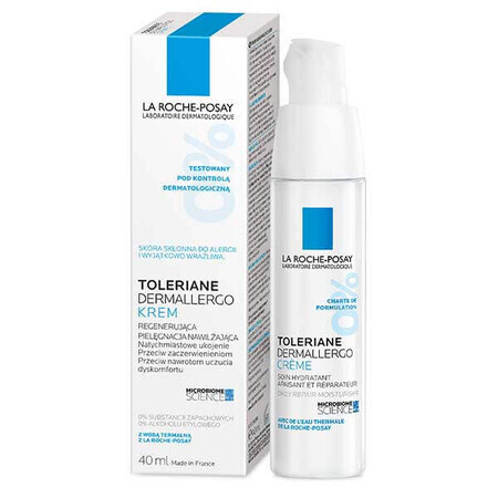 La Roche-Posay Toleriane Dermallergo, crema viso, trattamento idratante rigenerante, 40 ml