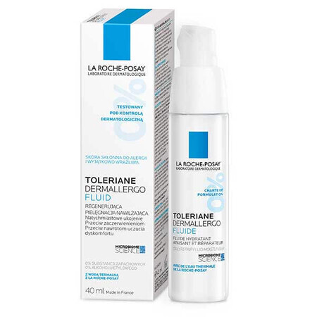 La Roche-Posay Toleriane Dermallergo, fluide, soin hydratant régénérant, 40 ml