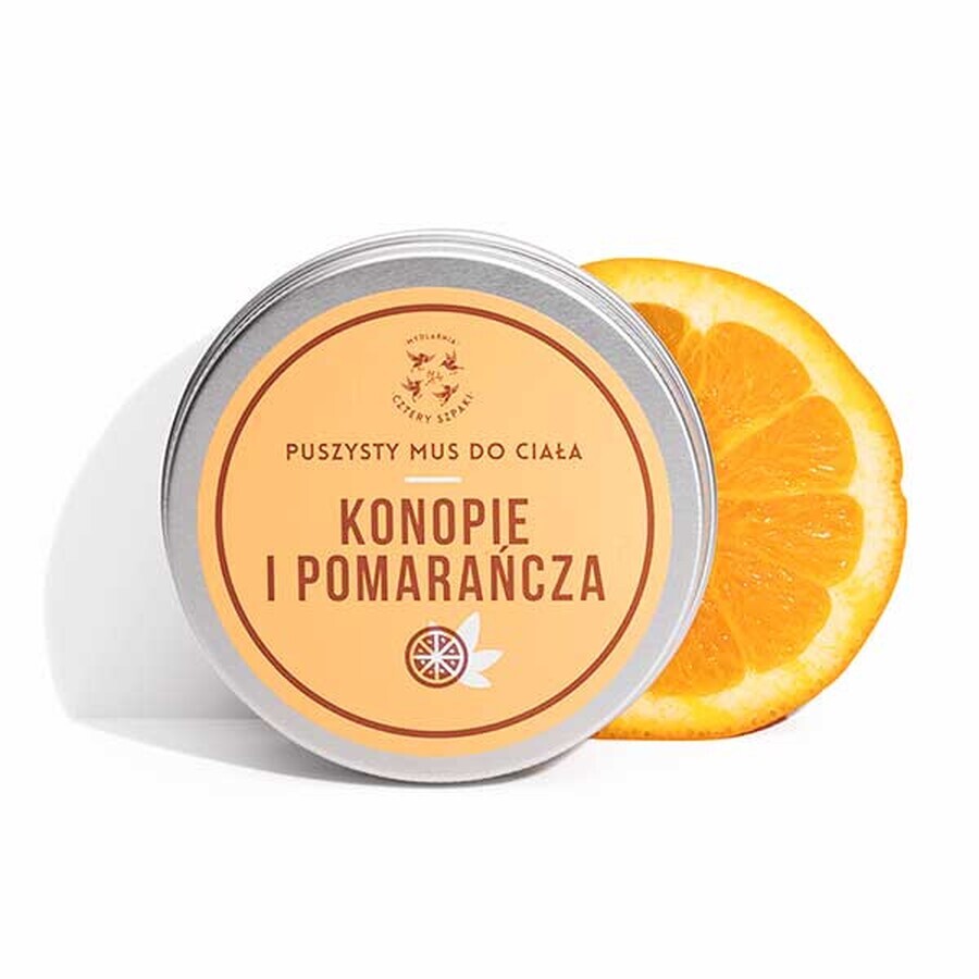 Cztery Szpaki, spumă de corp pufoasă, cânepă și portocale, 150 ml