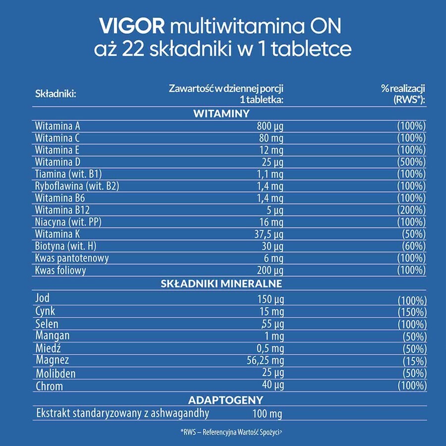 Vigor Multivitamin On, 60 tablets