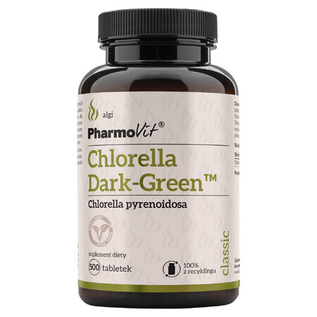 PharmoVit Chlorella Dark-Green, 500 comprimés végé