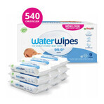 WaterWipes Bio, lingettes humides, eau, dès la naissance, 9 x 60 pcs