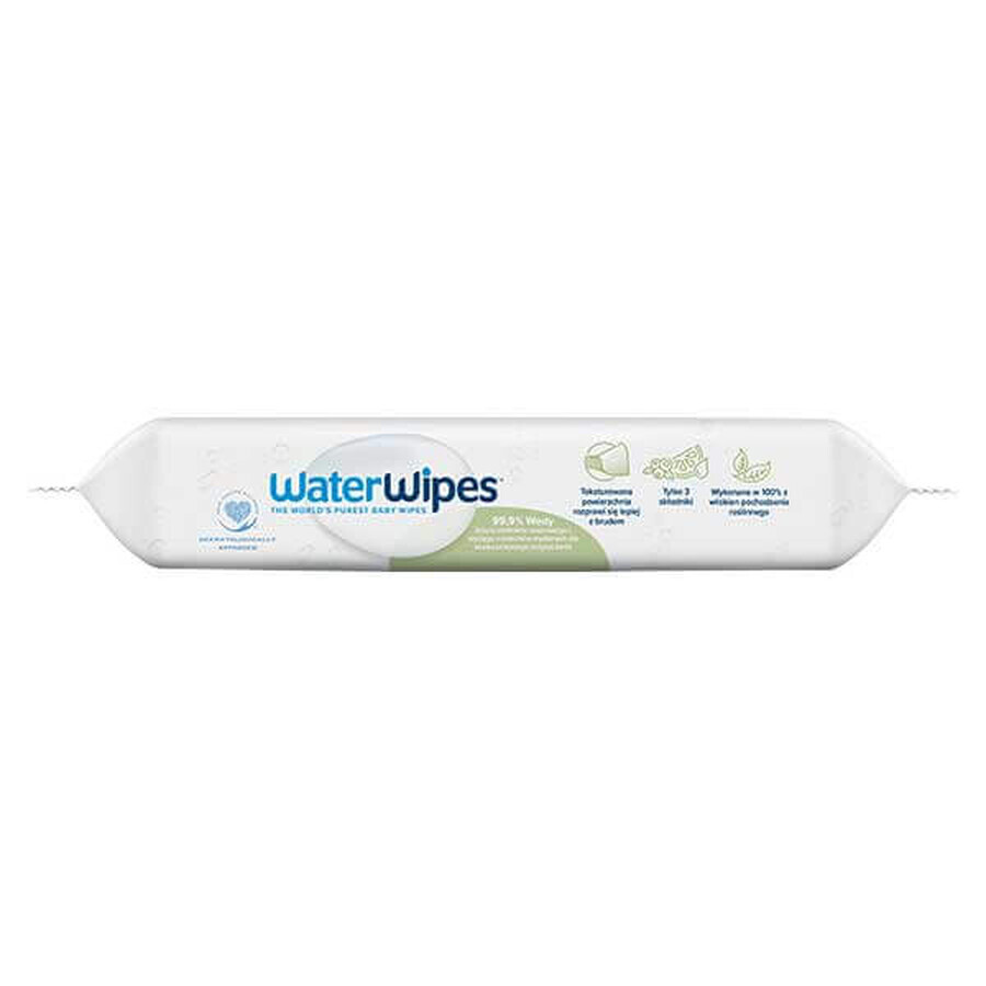 WaterWipes Soapberry Bio, lingettes humides, eau avec extrait de saponaire, dès la naissance, 60 pièces