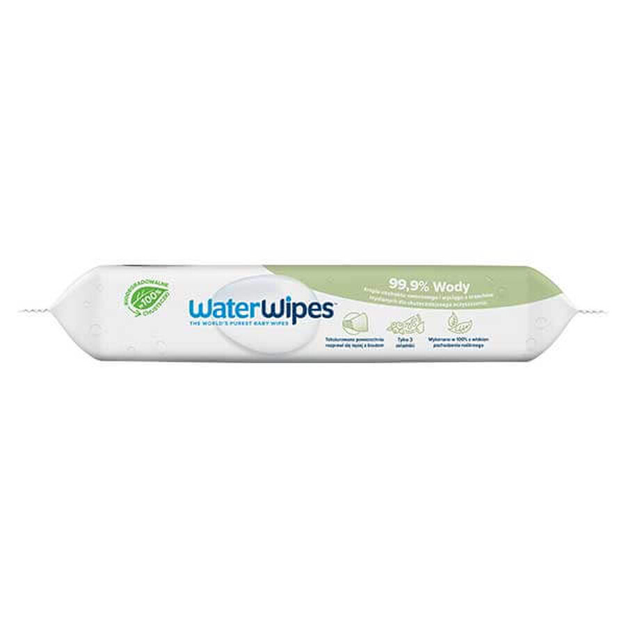 WaterWipes Soapberry Bio, lingettes humides, eau avec extrait de saponaire, dès la naissance, 60 pièces