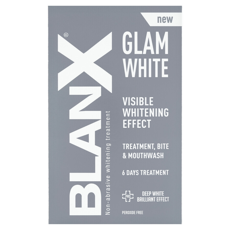 BlanX Glam White, système de blanchiment des dents en 6 jours, dentifrice, 40 ml + bain de bouche, 6 sachets