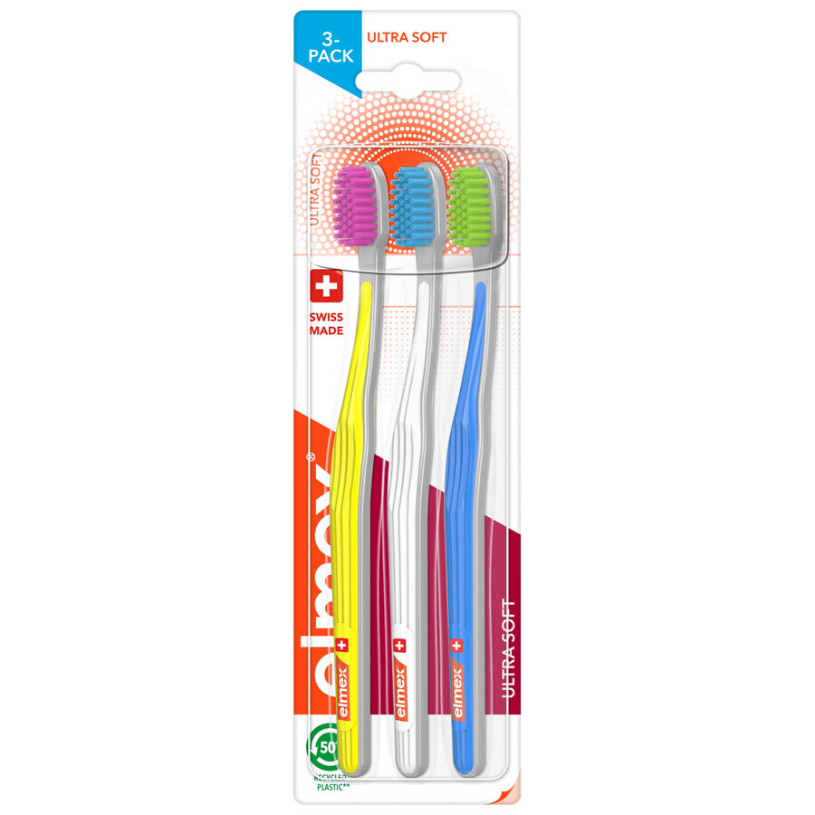 Elmex, brosse à dents, Ultra Soft, 3 pièces