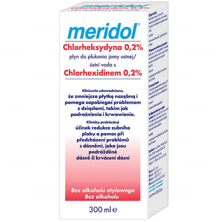 Meridol Chlorhexidine 0,2%, bain de bouche, sans alcool, 300 ml