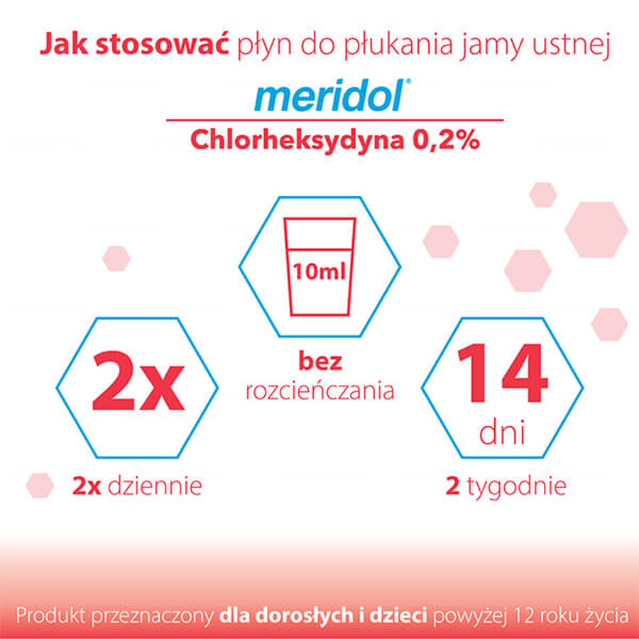 Meridol Chlorhexidine 0,2%, bain de bouche, sans alcool, 300 ml