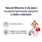 Naturell Vitamin C for children 50 mg, elderberry and apple flavor, 60 chewable tablets