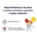 Naturell Vitamina D para Niños 1000 UI, sabor vainilla-fresa, 60 comprimidos masticables