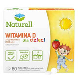 Naturell Vitamina D per bambini 1000 UI, gusto vaniglia e fragola, 60 compresse masticabili