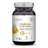 Aura Herbals Omega + Vitamine A + D3 + Ail, 60 gélules