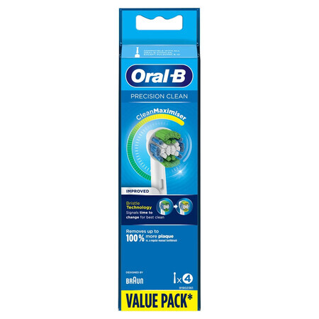 Embouts de remplacement Oral-B Precision Clean pour brosse à dents électrique Clean Maximiser, 4 pièces