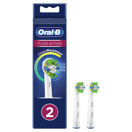 Oral-B Floss Action, embouts de remplacement pour brosse à dents électrique Clean Maximiser, EB25-2, 2 pièces