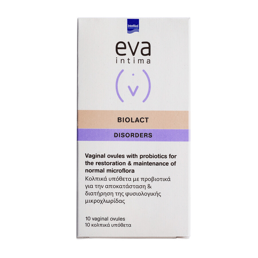 Vaginal eggs with probiotics Eva Intima Biolact, 10 pieces, Intermed