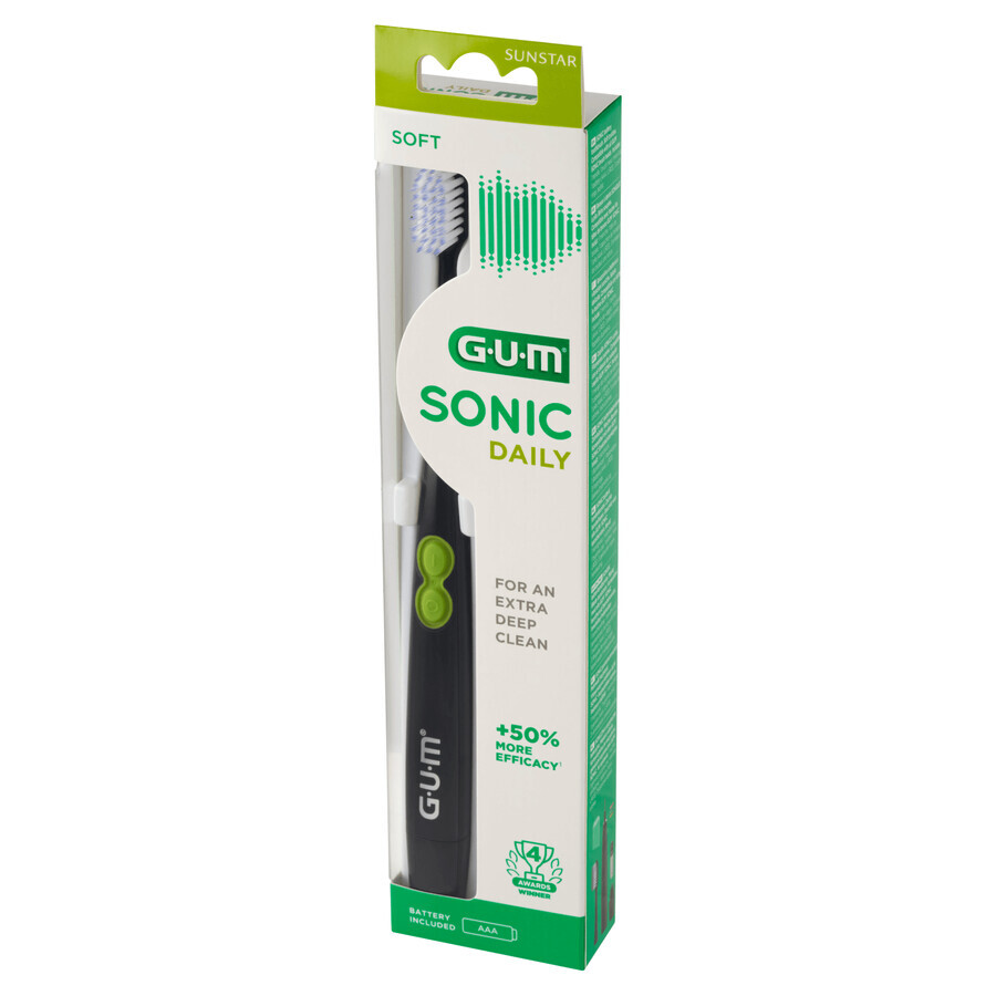 Sunstar Gum Sonic Daily, sonische tandenborstel, zwart, 1 stuk