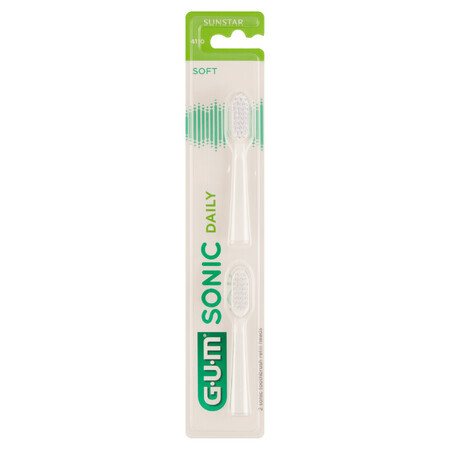 Sunstar Gum, embouts de brosse à dents Sonic Daily, blanc, 2 pièces