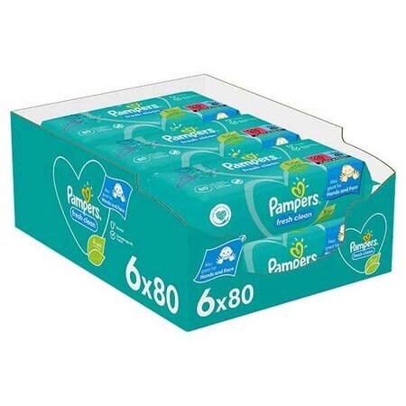 Pampers Fresh Clean, wet wipes, 6 x 80 pcs