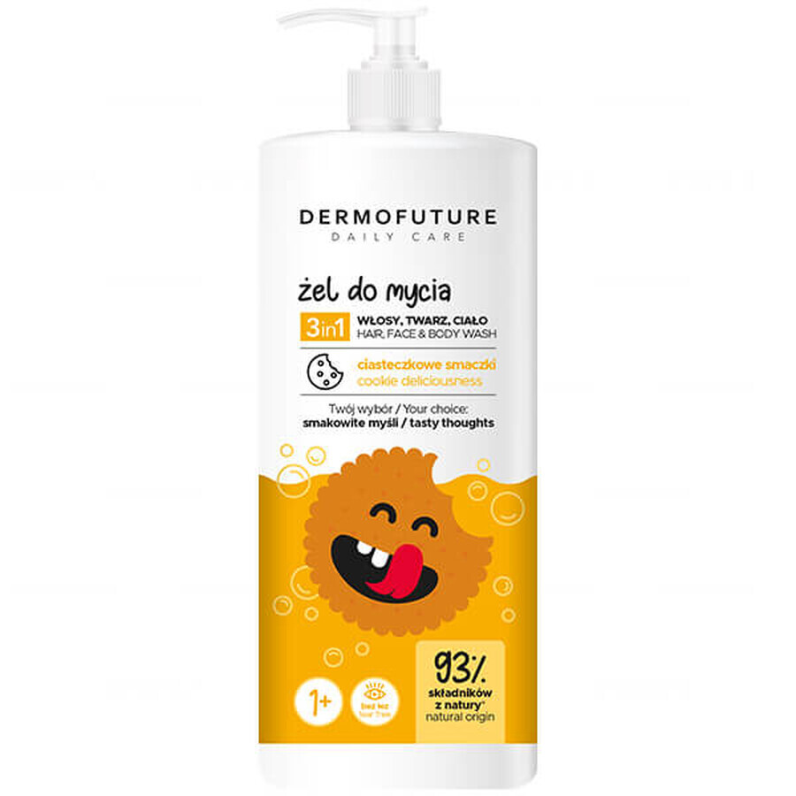 Dermofuture 3in1, gel nettoyant, biscuits, 500 ml