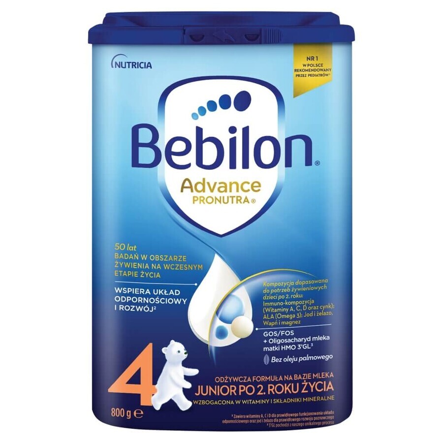 Bebilon Advance Pronutra 4 Junior, formulă nutritivă pe bază de lapte, după 2 ani, 800 g