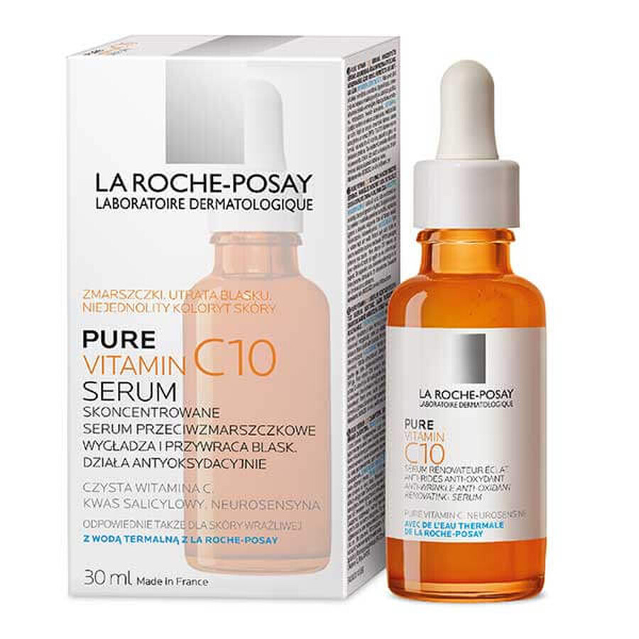 La Roche-Posay Pure Vitamin C10, concentrated anti-wrinkle serum with vitamin C, sensitive skin, 30 ml