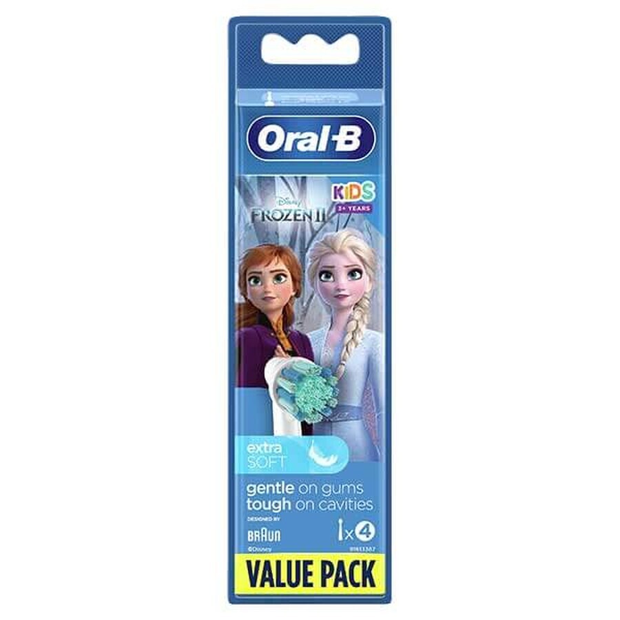 Oral-B Kids Stages Power, elektrische tandenborstel opzetborstels, Frozen EB10s-4, ouder dan 3 jaar, ultrazacht, 4 stuks